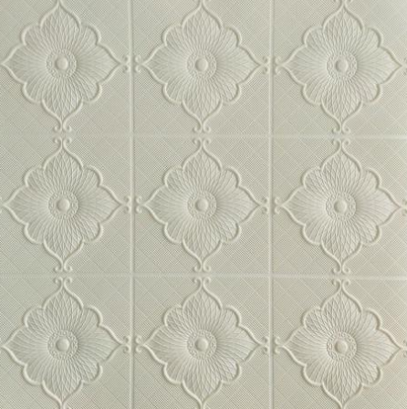 Панель стінова самоклеюча декоративна 3D плитка біла квітка 700x700x5.5мм (163), Білий, Білий