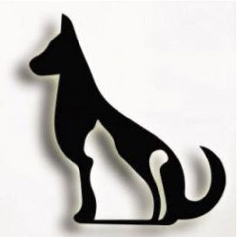 Панно картина из дерева декор на стену Кот пёс черная 0,46 х 0,43м (301-Mpn30)