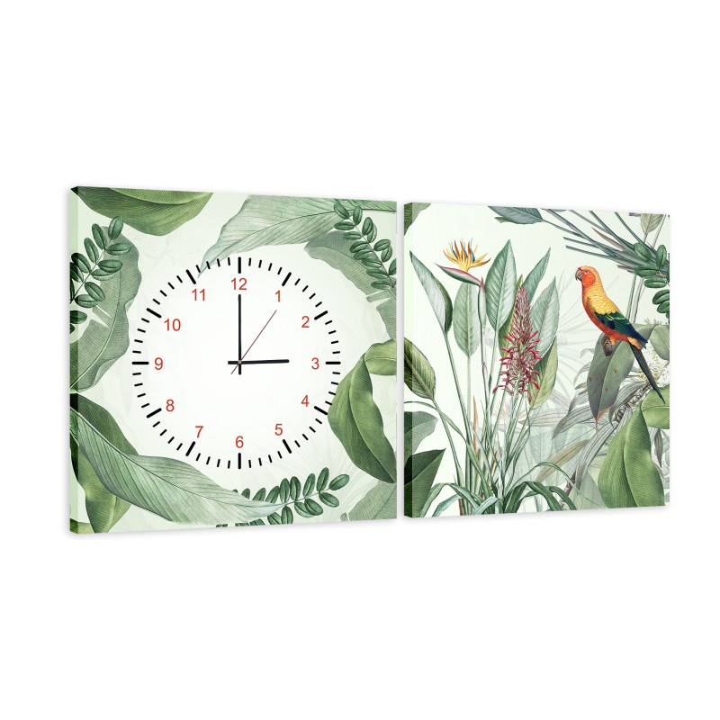 Годинник модульний картина Рослини 29 см х 60 см (3792 - МС - 27)