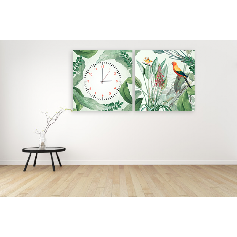 Годинник модульний картина Рослини 29 см х 60 см (3792 - МС - 27)
