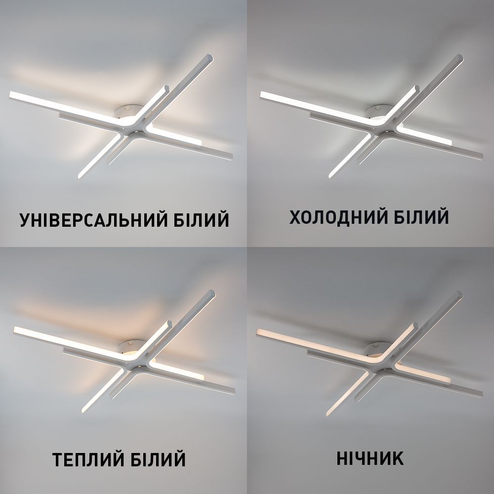 Управляемая светодиодная люстра ESTA 70 Вт 4L 770x60 мм Белая