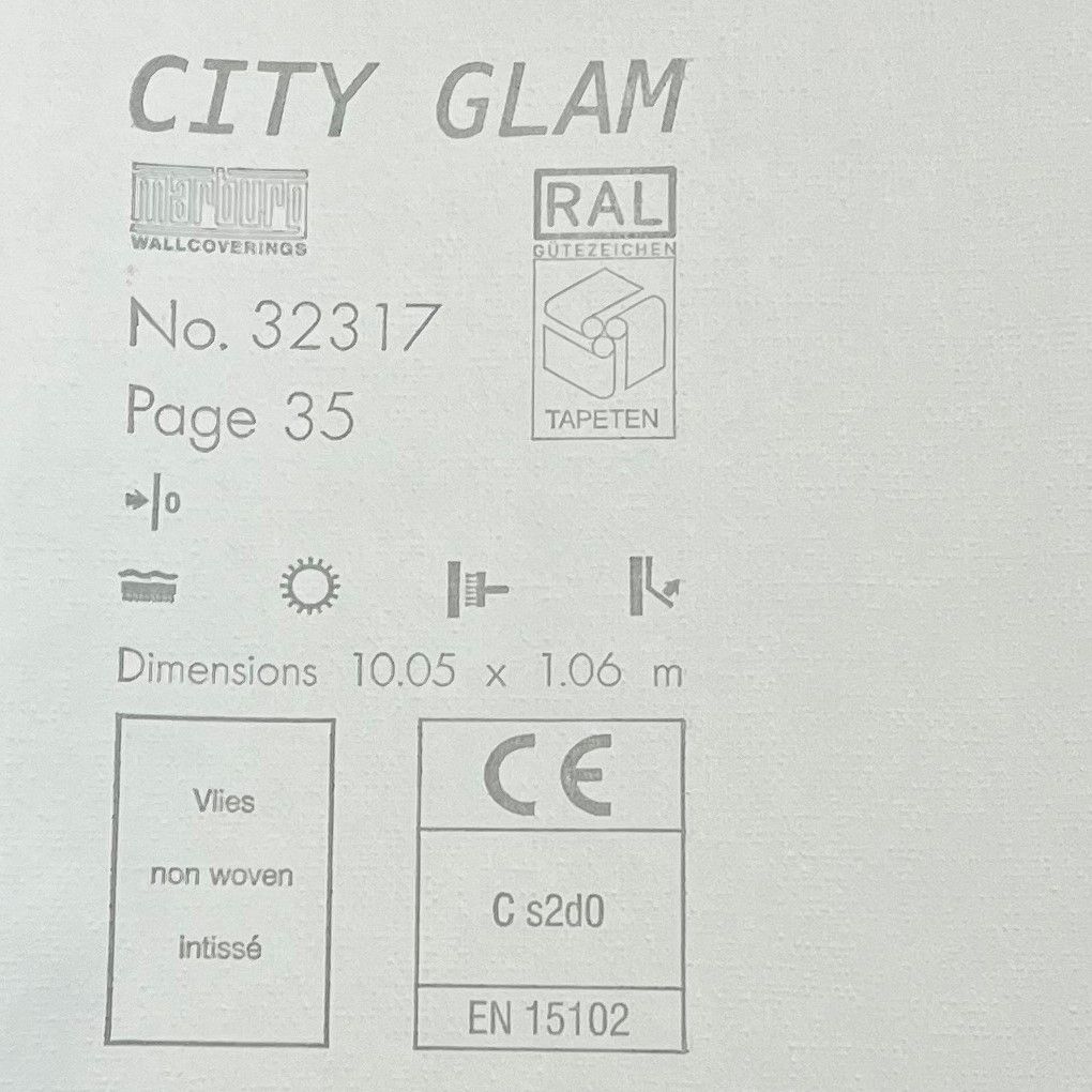 Шпалери вінілові на флізеліновій основі Marburg City Glam білий 1,06 х 10,05м (32317)