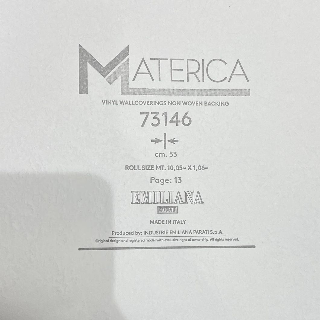 Шпалери вінілові на флізеліновій основі білий Materica (Emiliana Parati) 1,06 х 10,05м (73146)