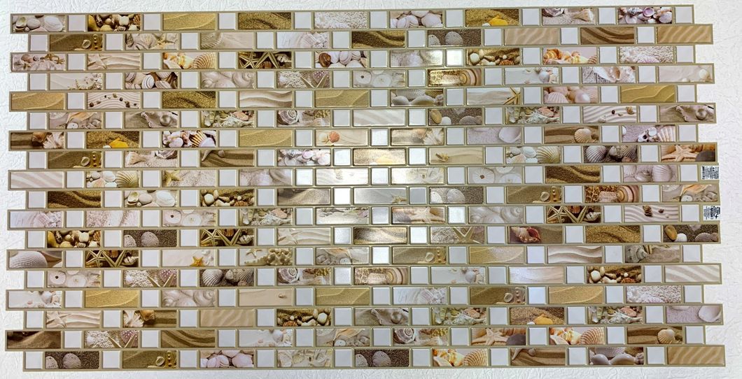 Панель стеновая декоративная пластиковая мозаика ПВХ "Скифы" 948 мм х 480 мм (540мс), Бежевый, Бежевый
