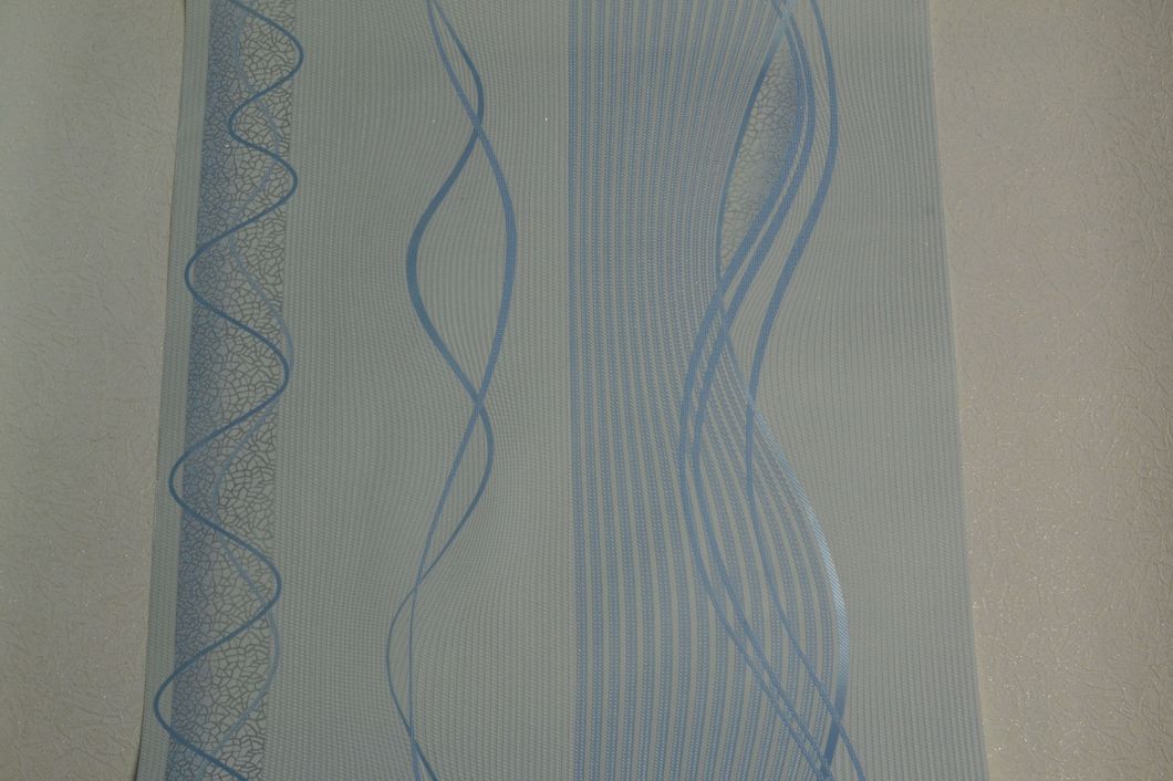 Обои акриловые на бумажной основе Слобожанские обои голубые 0,53 х 10,05м (448-06), Белый, Белый