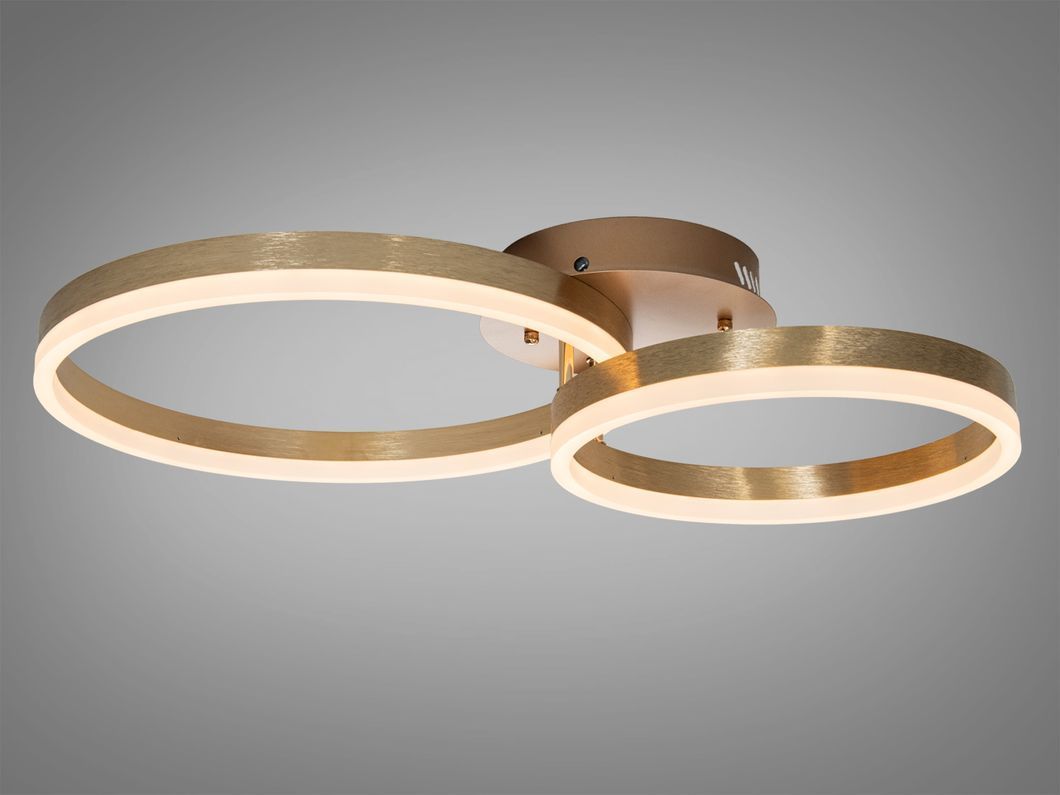 Стельова LED люстра кільця золото 50W пульт 9м&sup2;