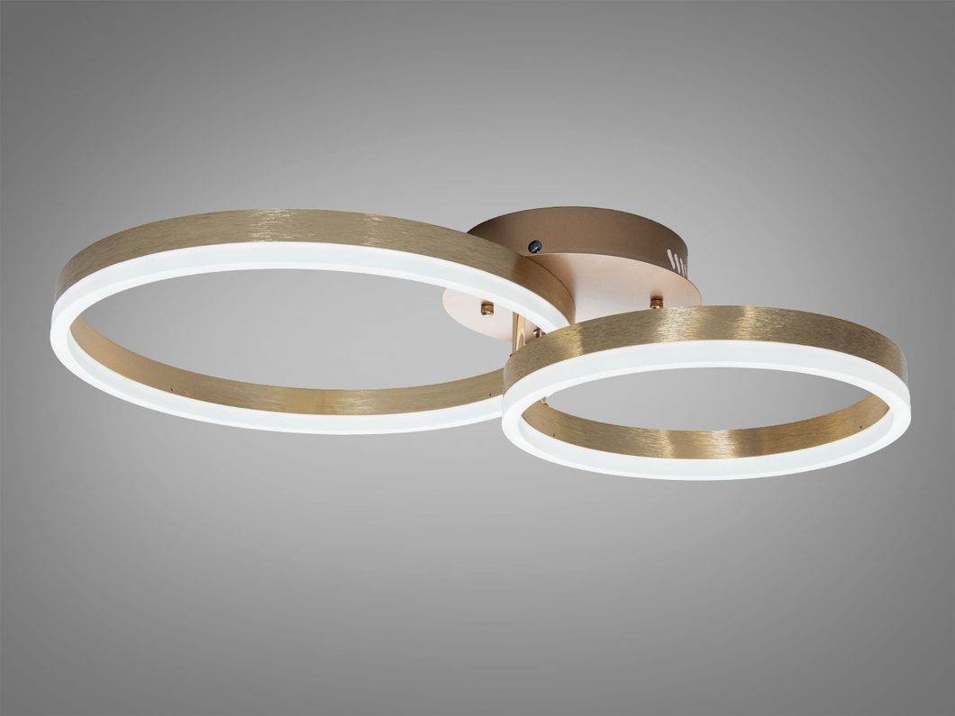 Стельова LED люстра кільця золото 50W пульт 9м&sup2;