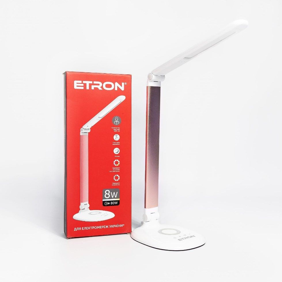 Настольная Led Лампа ETRON Desk Lamp step 8W 3000-6000K White-Coral (1-EDL-400), Белый, Белый