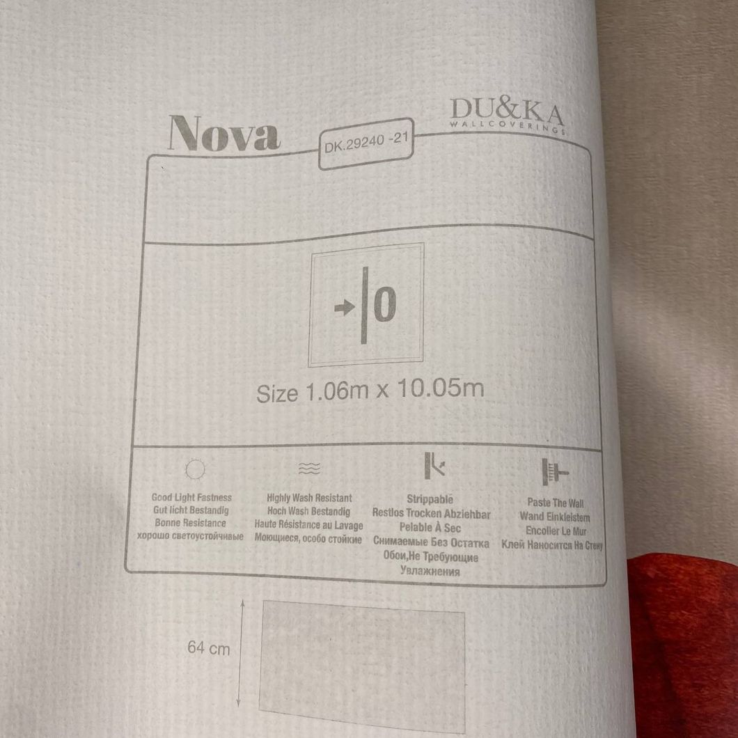 Обои виниловые на флизелиновой основе Duka Nova Розовые 1,06 х 10,05м (29240-21)