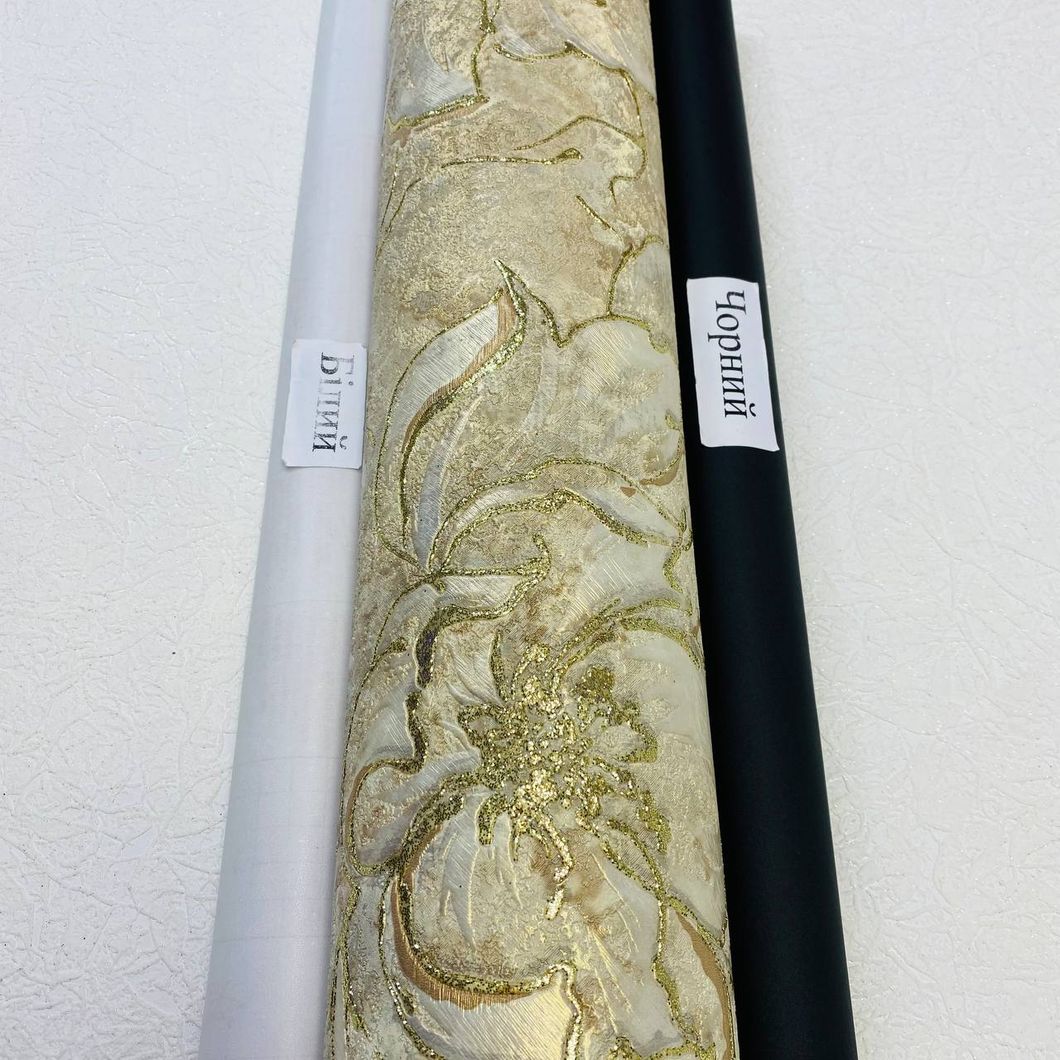 Шпалери вінілові на флізеліновій основі Слов'янські шпалери В105 Флоренція золотистий 1,06 х 10,05м (9007-01)