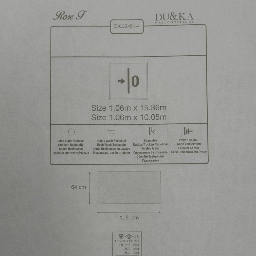 Обои виниловые на флизелиновой основе Duka LifeStyle серые 1,06 х 10,05м (32451-4)