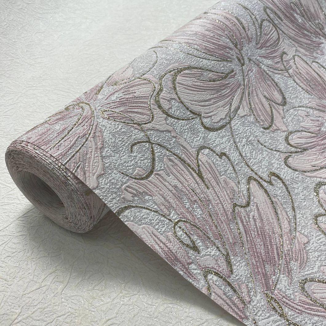 Шпалери вінілові на флізеліновій основі рожеві Pure decor 1,06 х 10,05м (1652/1)