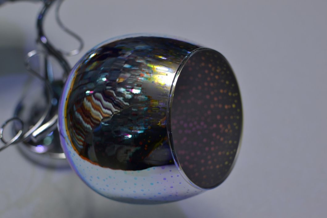 Люстра, 3 лампы, с 3d эффектом, серебро, Серебристый, Серебристый