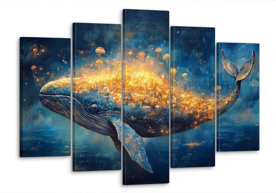 Модульная картина MAKO " Полет кита " 80x125 см MK50555