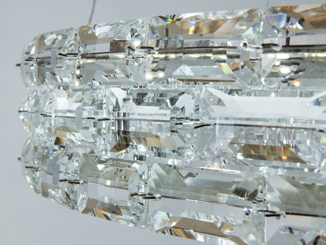 Подвесная люстра LED 3 кольца 98 Вт золото