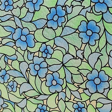 Самоклейка вітражна Patifix Незабудки блакитний 0,45 х 1м (11-2255), Синий, Синій