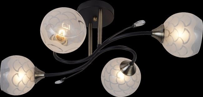 Люстра декоративна INTEREES IS XA1396/4 на 4 плафона, Черный