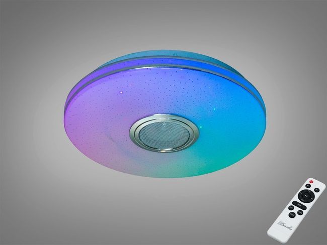 Стельова люстра біла 45 Вт з Bluetooth колонкою та підключенням до розумного, TUYA додаток