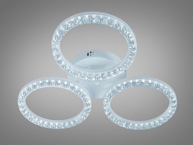 Стельова LED люстра кільця Diasha MX4770 біла 65W три кільця акрил без пульта до