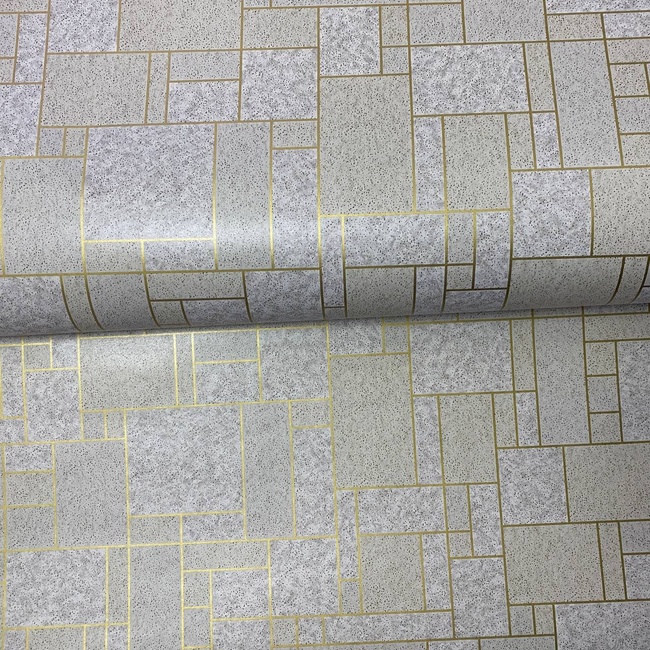 Обои влагостойкие на бумажной основе Континен, Лабиринт серый 0,53 х 10,05м (2182)