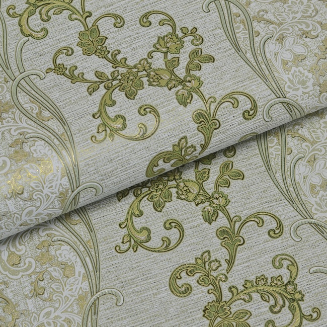 Шпалери вінілові на паперовій основі Слов'янські шпалери Comfort В58,4 Брі зелений 0,53 х 10,05м (M 374-04),