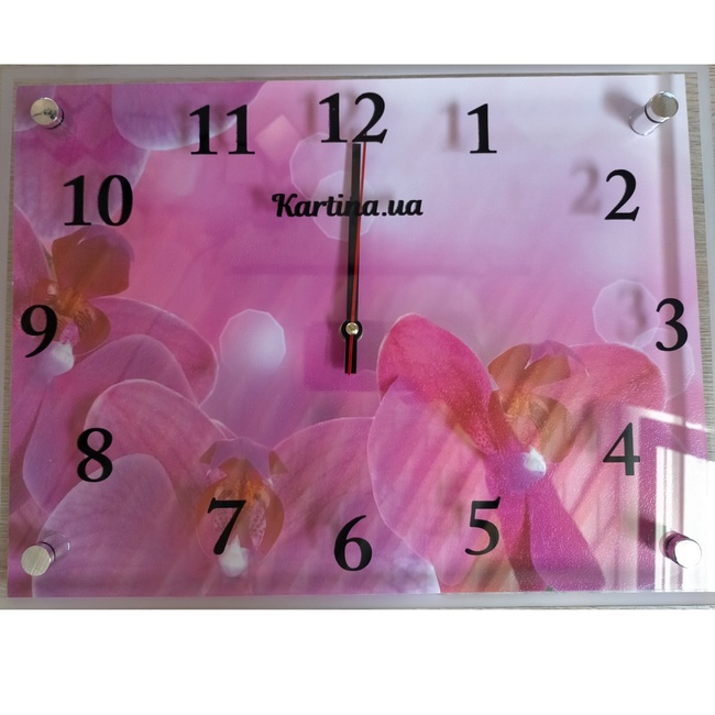 Часы-картина под стеклом Орхидеи 30 см х 40 см (4347 - К - 719)