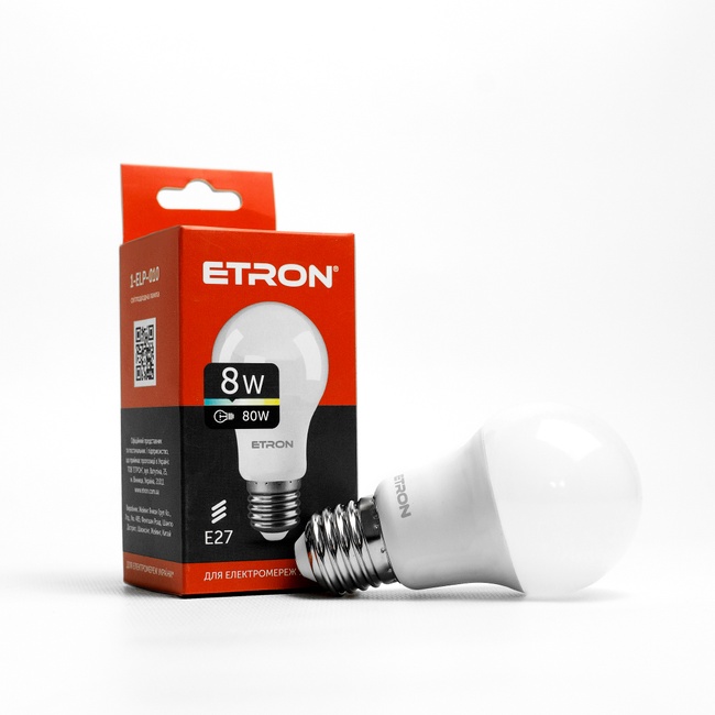Лампа світлодіодна ETRON Light 1-ELP-010 А55 8Вт 4200К Е27 (1-ELP-010)