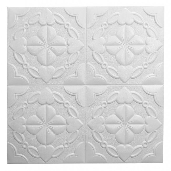 Панель стінова декоративна пластикова мозаїка ПВХ "Сахара золото" 959 мм х 481 мм (113), Білий, Білий