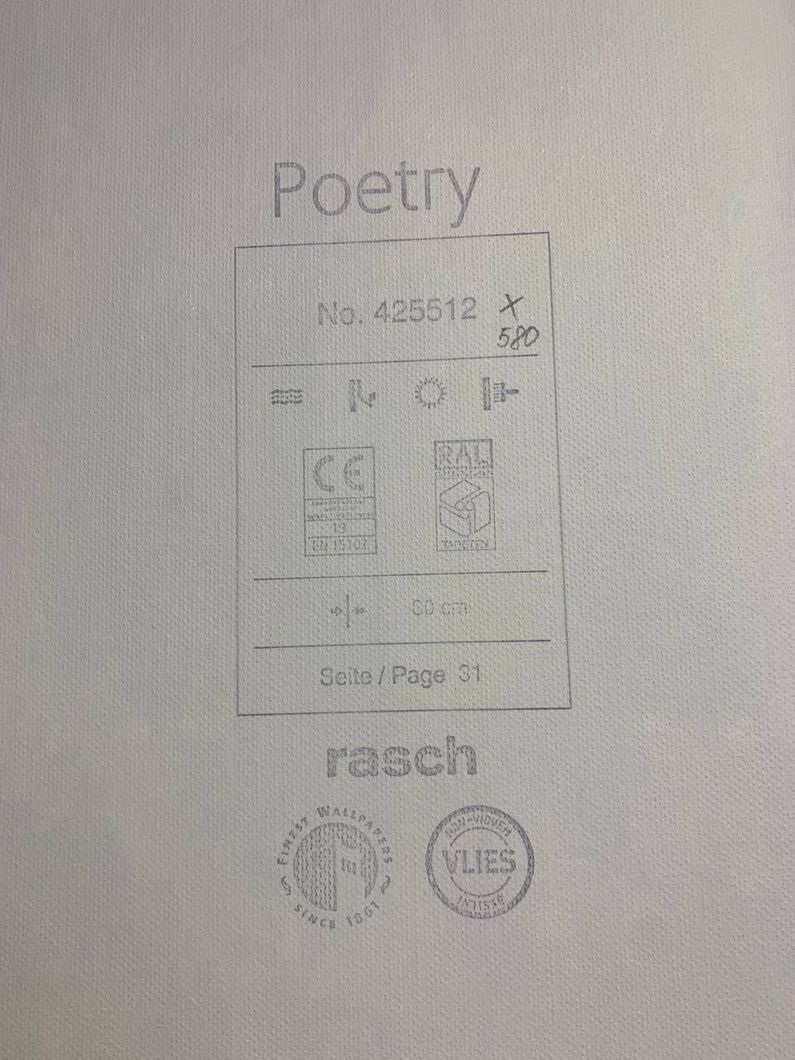 Шпалери вінілові на флізеліновій основі Rasch Poetry бежевий 0,53 х 10,05м (425512)