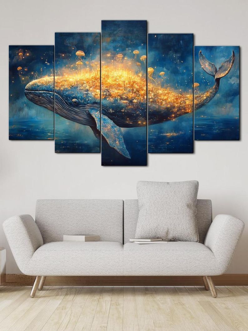 Модульная картина MAKO " Полет кита " 80x125 см MK50555