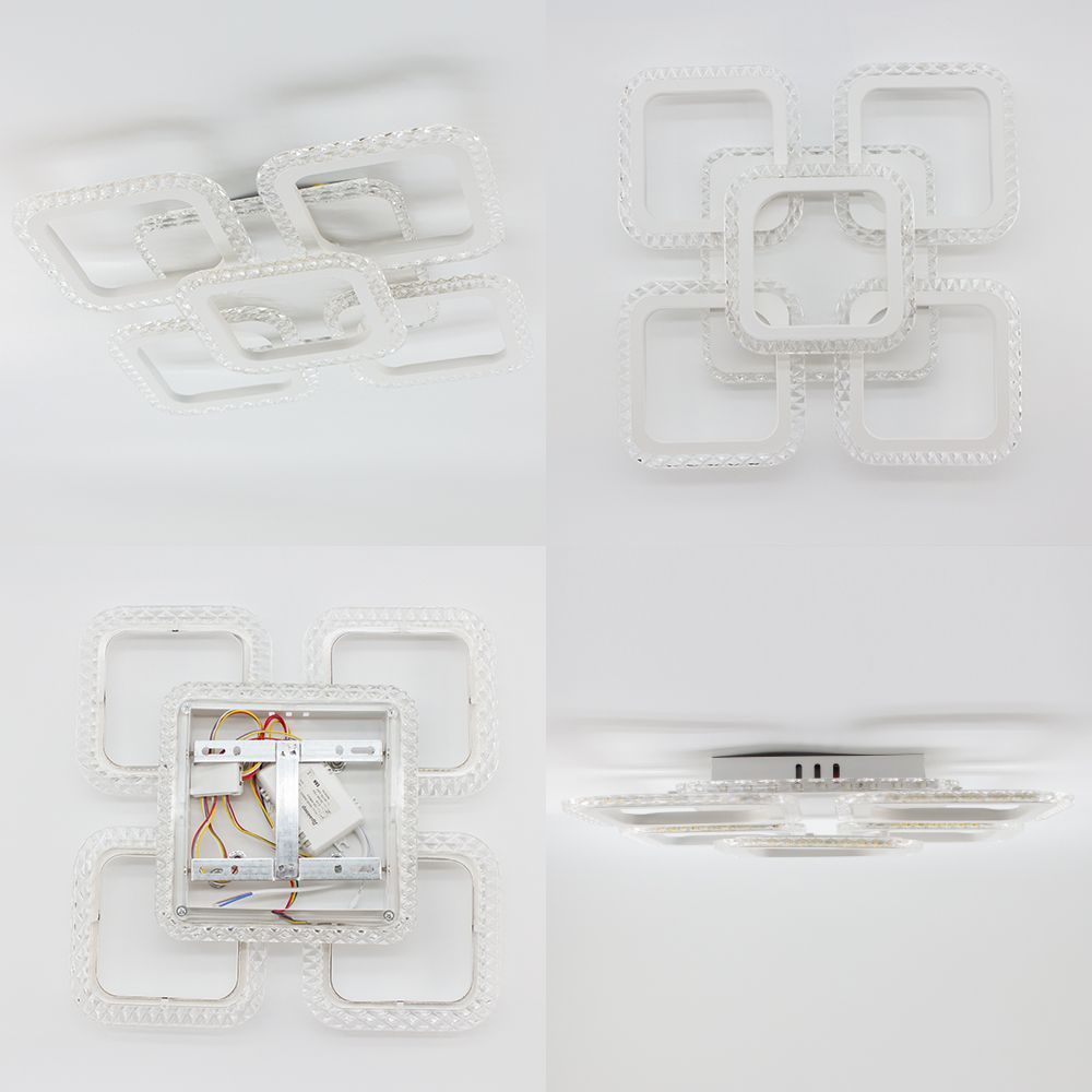 Керована світлодіодна люстра ROOM ICE 70W 6S SMART 380x380x75-WHITE-220-IP20