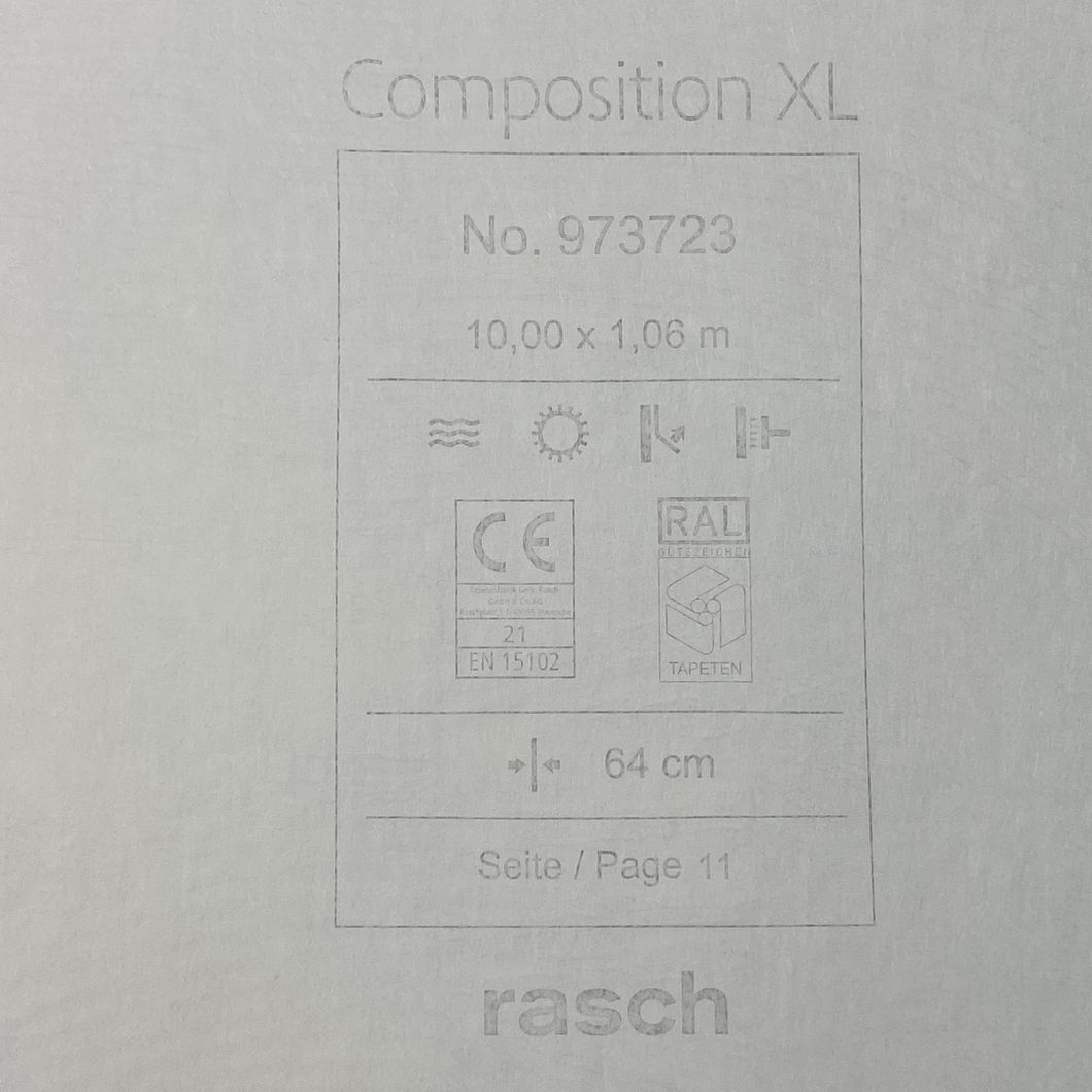 Обои виниловые на флизелиновой основе Rasch Composition бежевый 1,06 х 10,00м (973723)