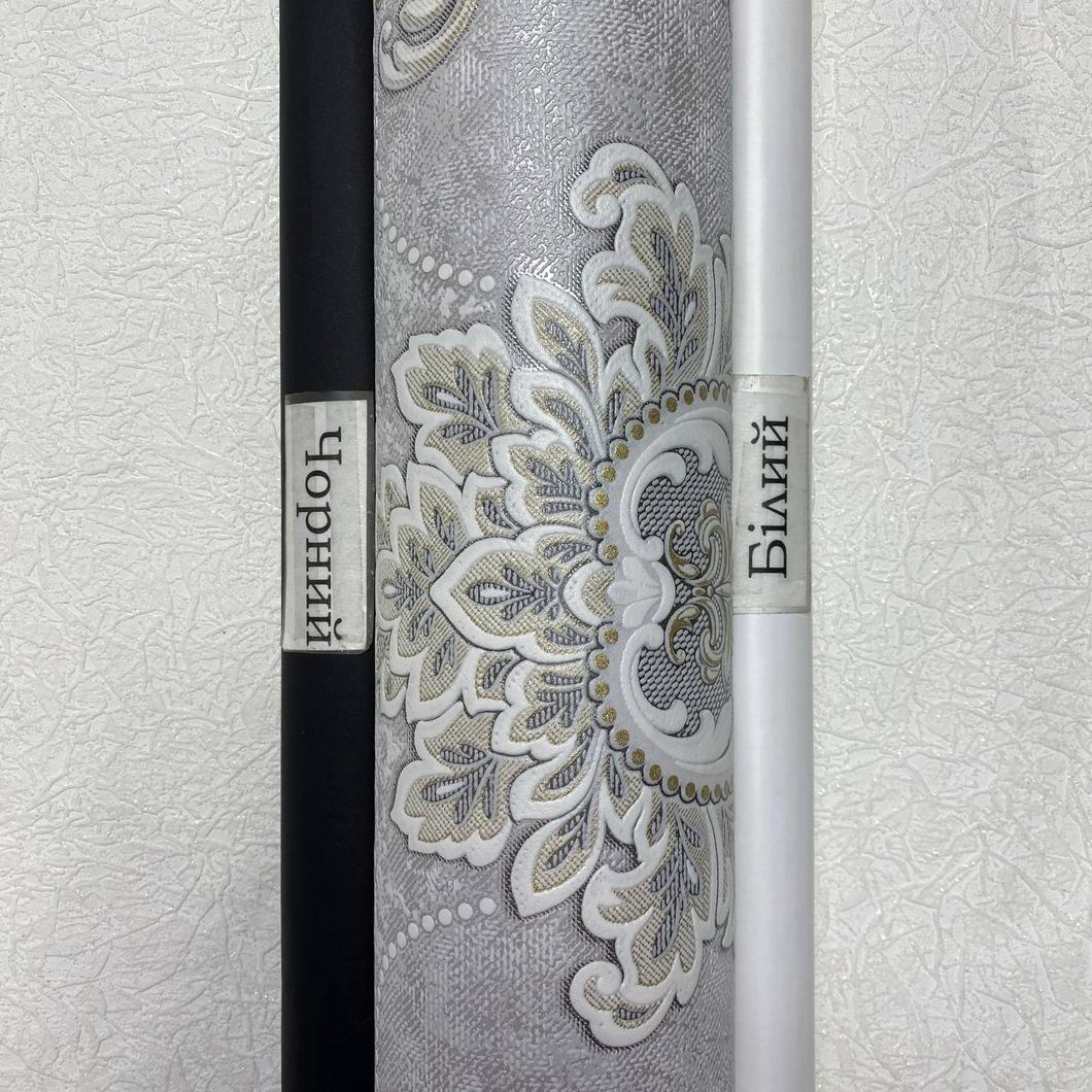 Шпалери вінілові на паперовій основі сірі Слов'янські шпалери Comfort В39 Елеонора 1,06 х 10,05м (9440-08В)
