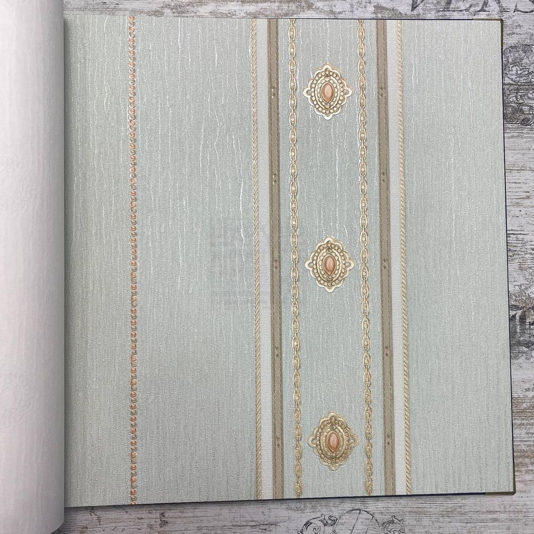Обои виниловые на флизелиновой основе мятный AdaWall SEYYAH 1,06 х 10,05м (1309-4)