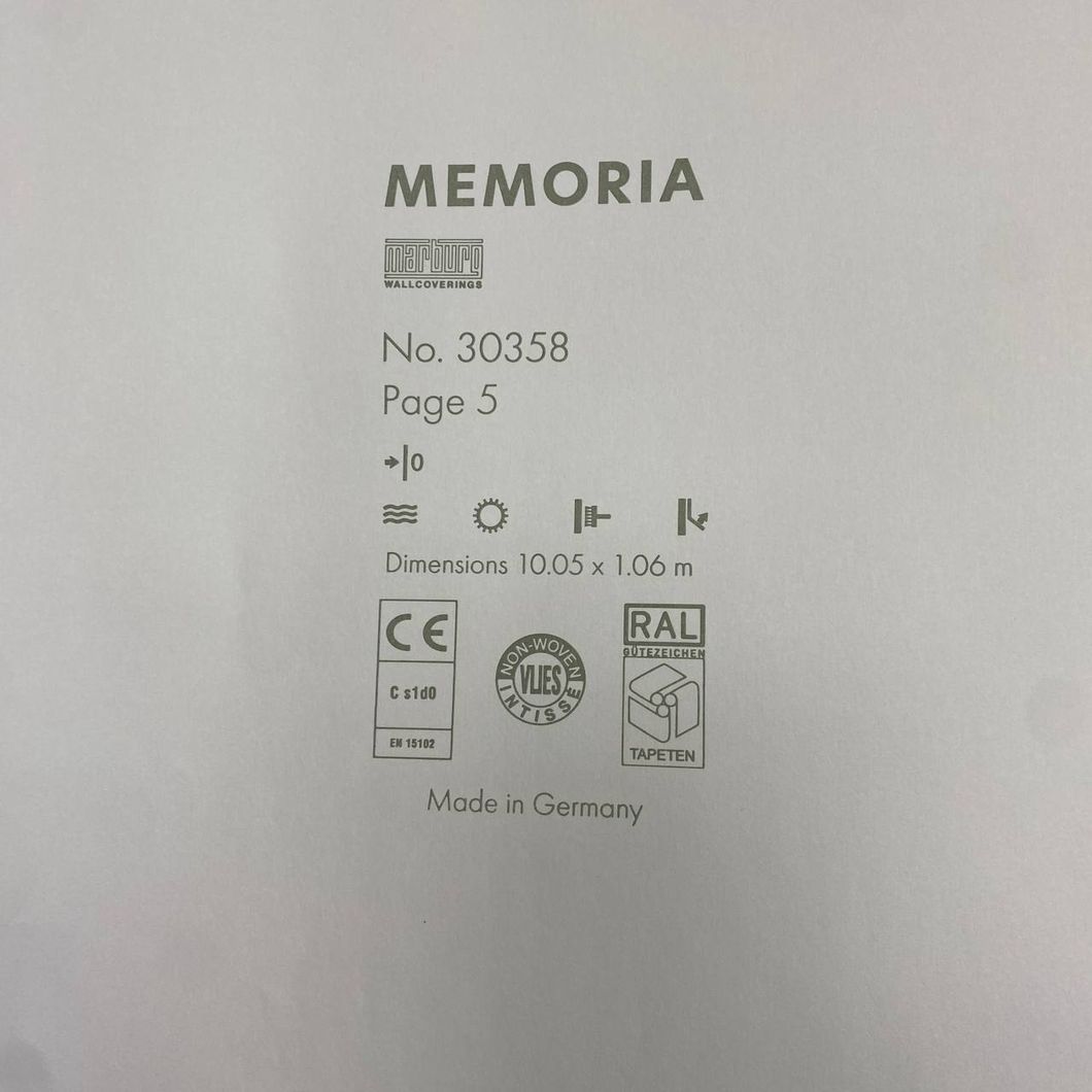 Обои виниловые на флизелиновой основе Светло бежевые Memoria Marburg 1,06 х 10,05м (30358)