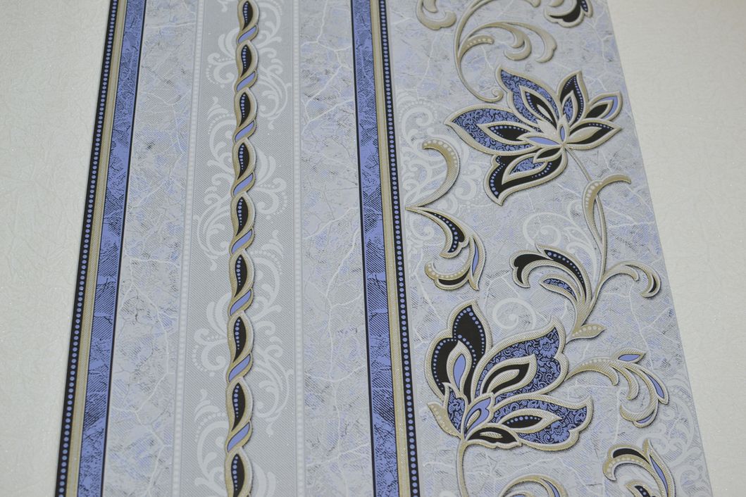 Шпалери вінілові на паперовій основі Слов'янські шпалери Comfort В53,4 Аврора 2 синій 0,53 х 10,05м (5723-03),