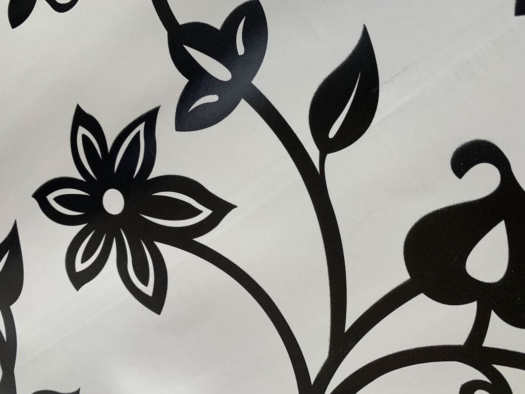 Клеенка на стол ПВХ на основе Вензель цветы белый 1,4 х 1м (100-209), Белый, Белый