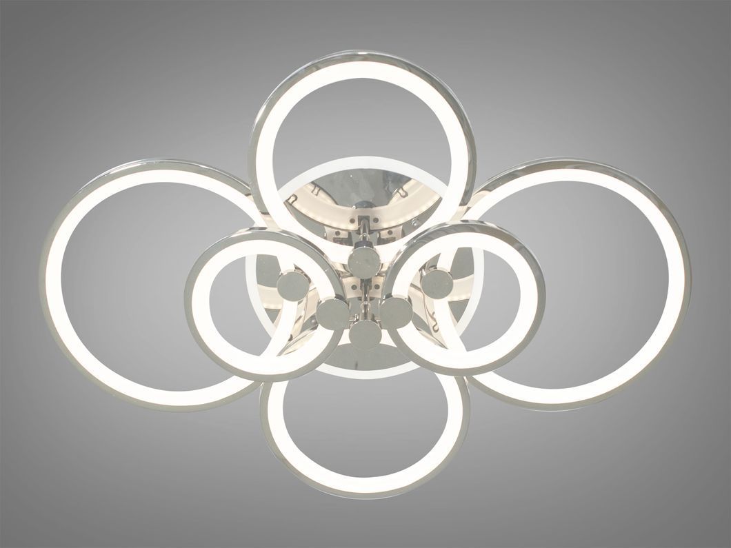 LED-люстра с диммером и цветной подсветкой, цвет хром, 135W