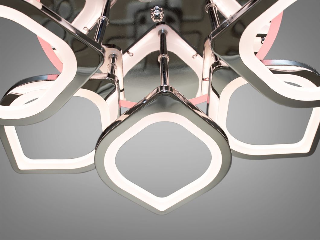 Потолочная люстра с диммером и LED подсветкой, цвет хром, 130W
