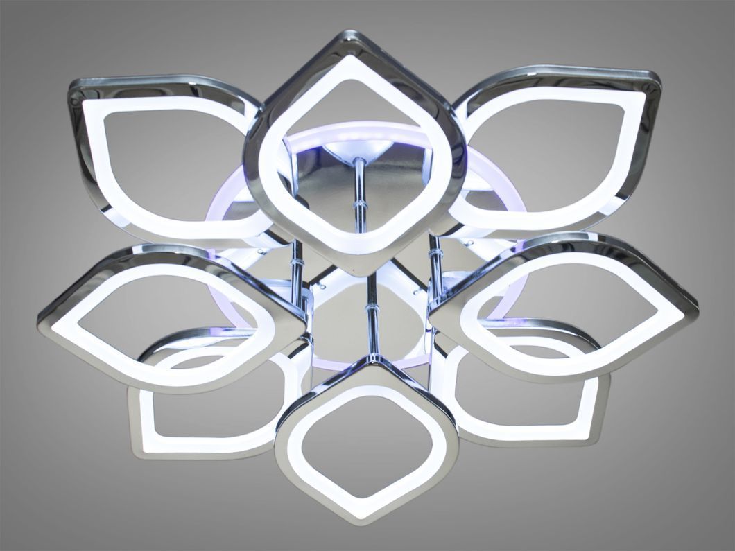 Потолочная люстра с диммером и LED подсветкой, цвет хром, 130W