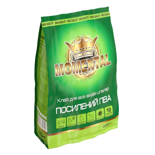 Клей для обоев всех видов усиленный ПВА Momental 0,2кг (385119)