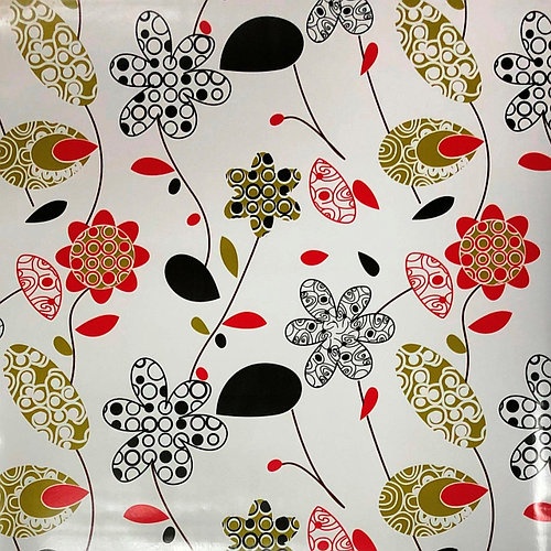 Самоклейка декоративная Hongda цветы глянец 0,45х15м (5693), Красный, Красный
