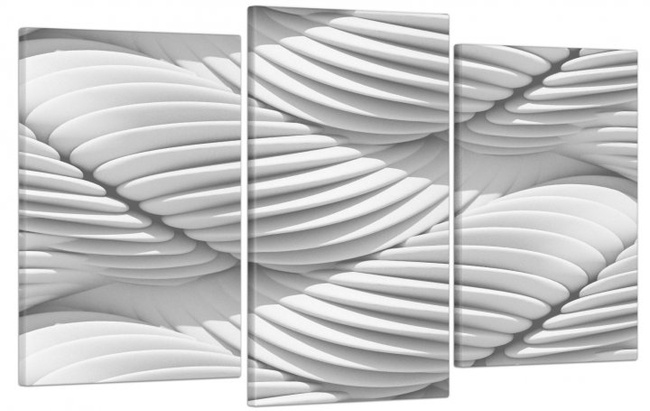 Модульна картина у вітальню/спальню для інтер'єру "Геометрична абстракція" 3 частини 53 x 100 см (MK30100_E)