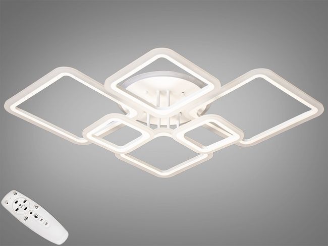 Дитяча LED люстра з пультом, диммером та підсвічуванням, 150Вт, біла