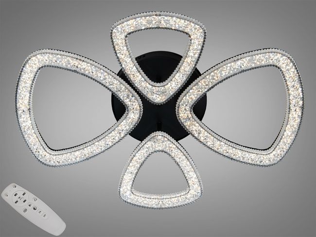 Стельова LED люстра Diasha чорна 53W пульт