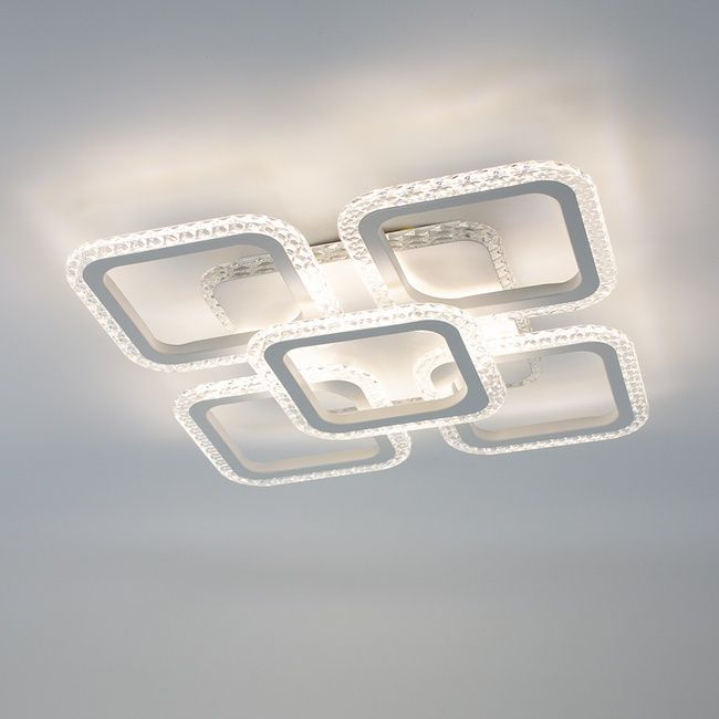 Керована світлодіодна люстра ROOM ICE 70W 6S SMART 380x380x75-WHITE-220-IP20