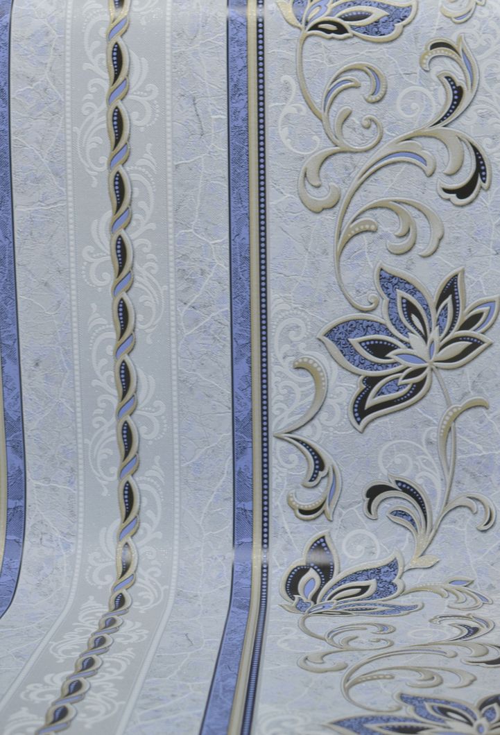 Обои виниловые на бумажной основе Славянские обои Comfort В53,4 Аврора 2 синий 0,53 х 10,05м (5723-03),
