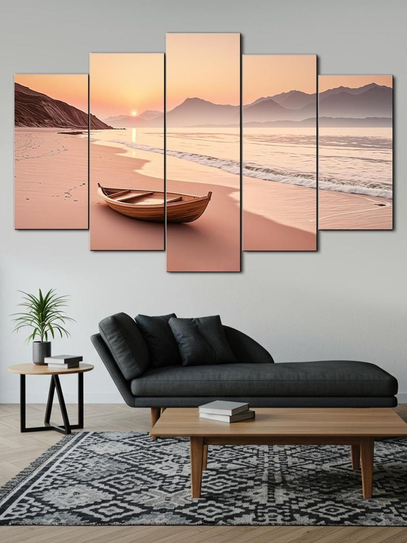 Модульна картина MAKO " Човен на заході сонця" 80x125 см MK50504