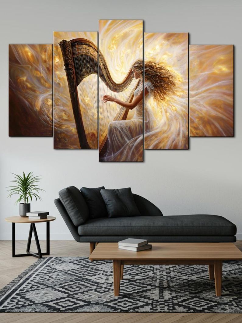 Модульная картина MAKO "Девушка с арфой " 80x125 см MK50556