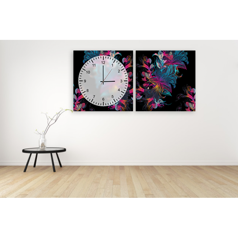 Часы модульная картина Абстракция 29 см х 60 см (4348 - МС - 20)